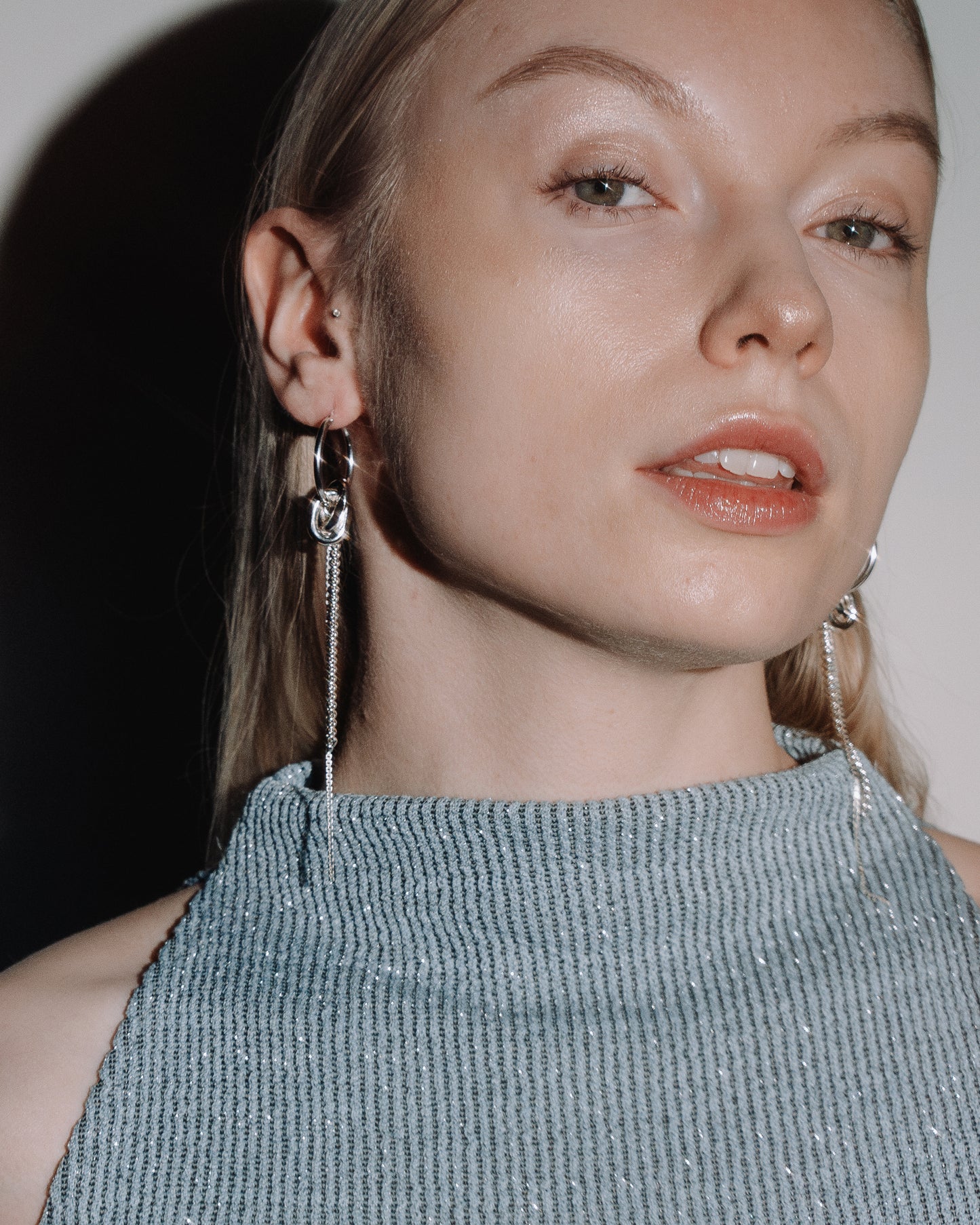 Silver modular earrings