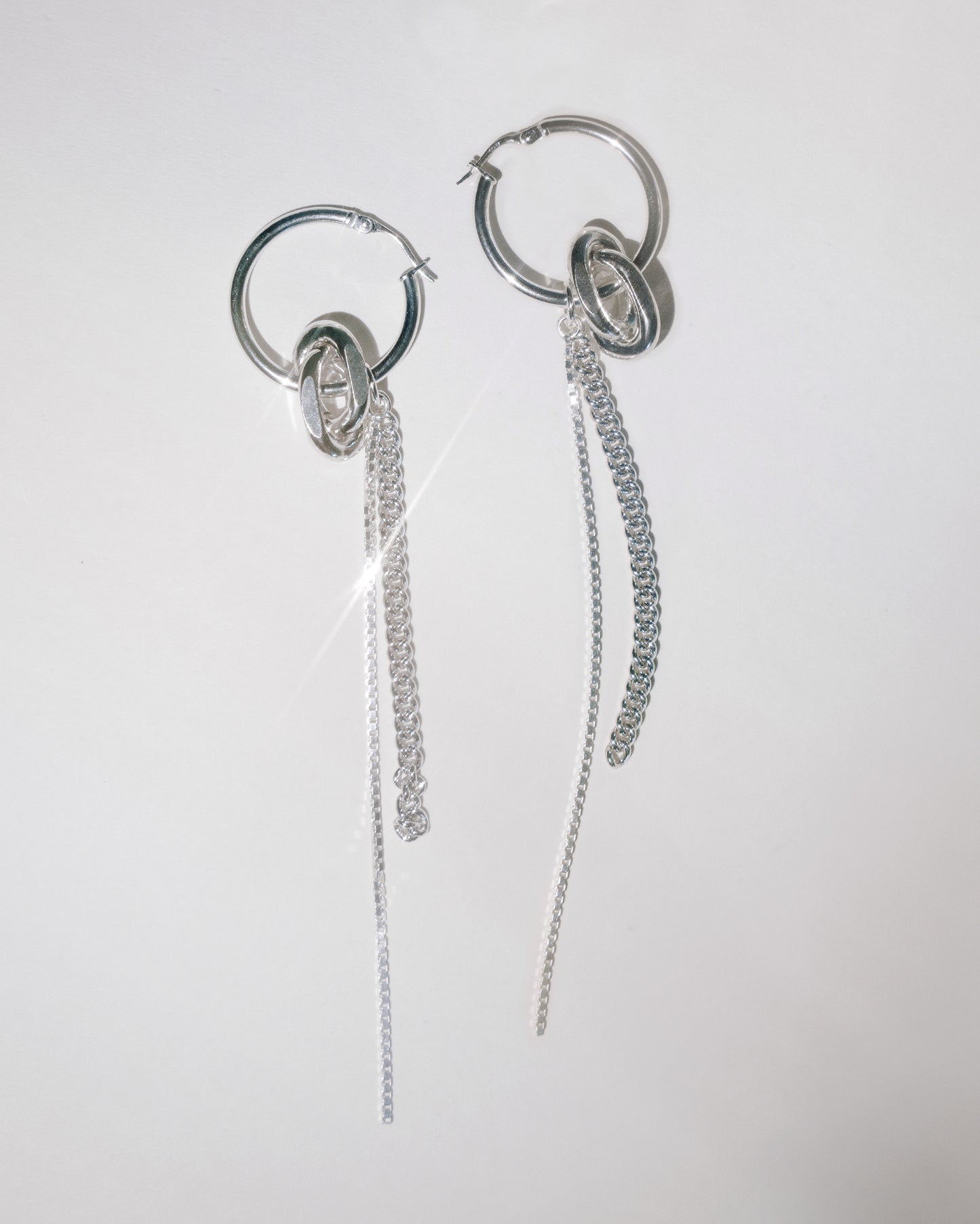 Silver modular earrings